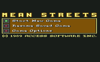 Mean Streets screenshot 3 for Commodore 64